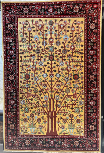 فرش مدرن کهنه نما رنگ طلایی