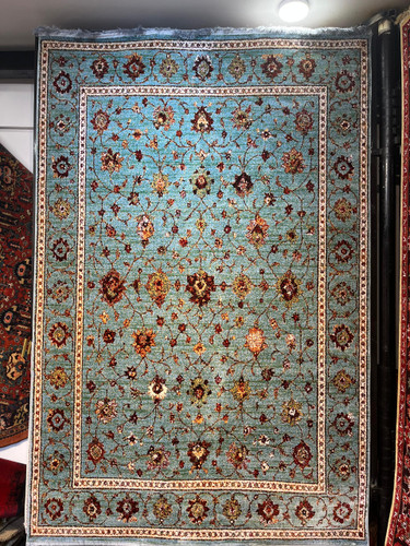 فرش کهنه نما رنگ آبی
